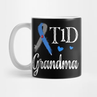 T1D Grandma Type 1 Diabetes Awareness Gift Mug